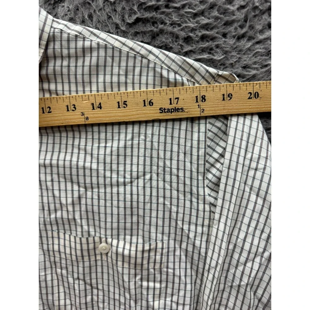 Yves Saint Laurent YSL Check Long-Sleeve Button-Up Shirt Off-White Mens Size L
